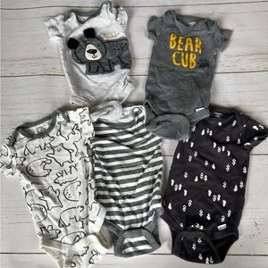 Gerber Onesies 0-3m Bear Themed 5 Pack
